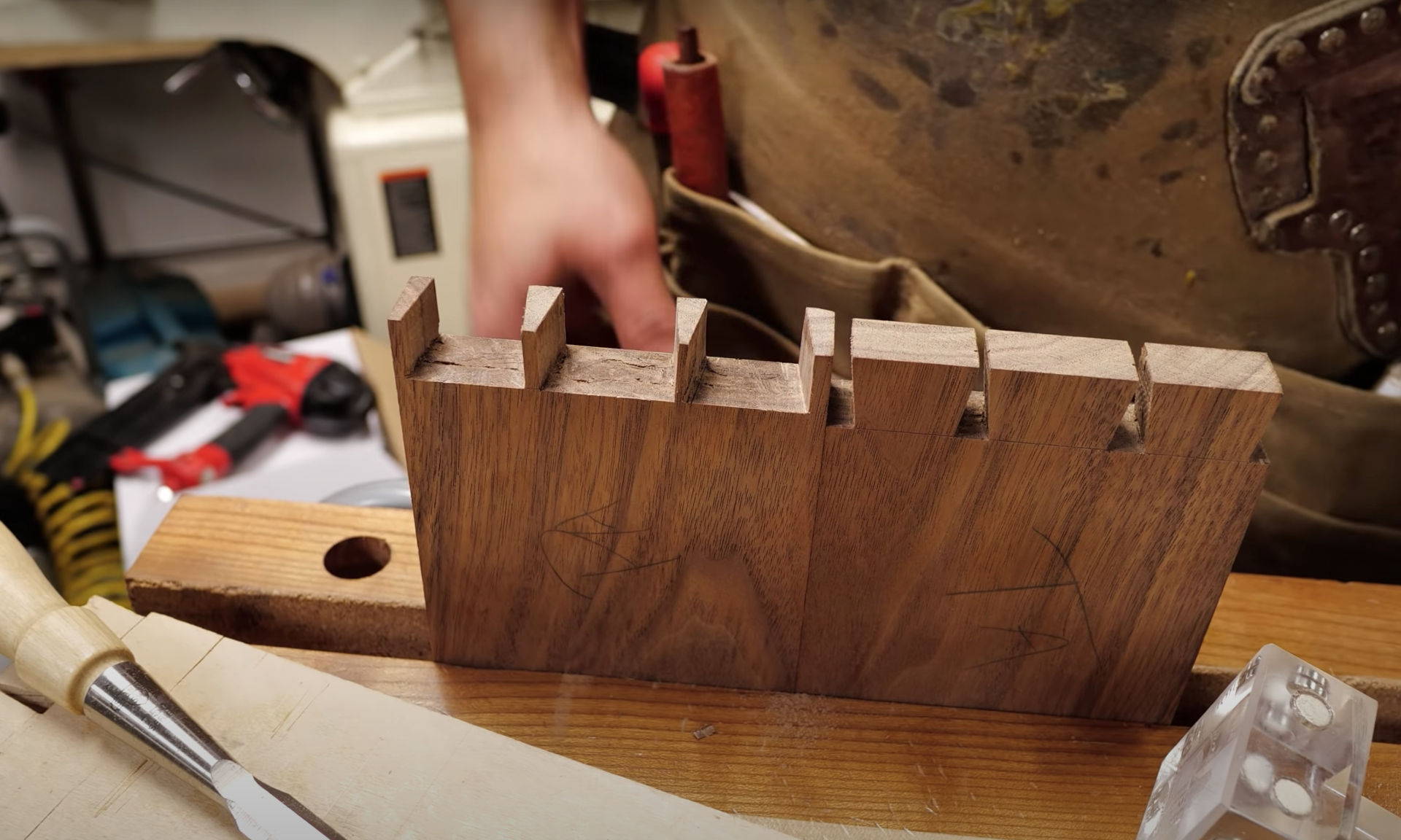 Hand Tool Tote with Hand Cut Dovetails