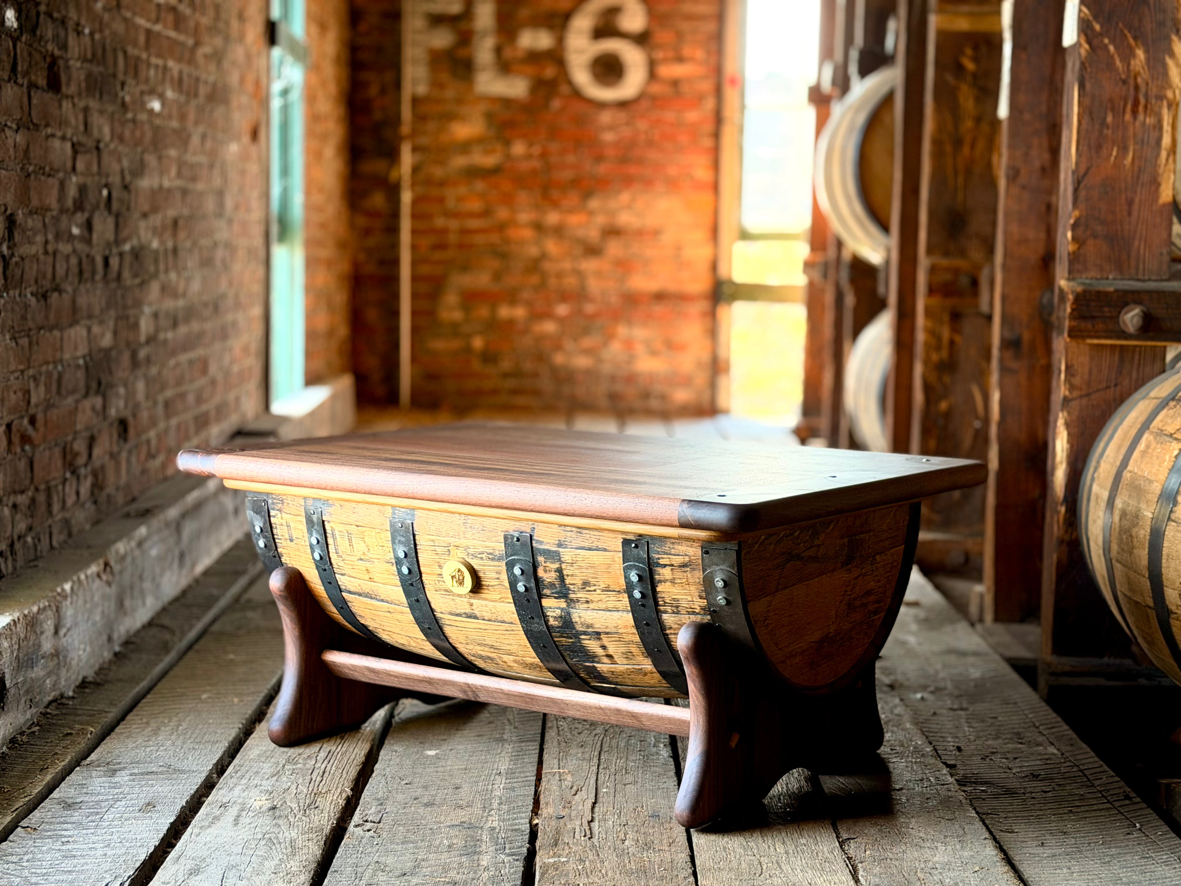 Handcrafted Buffalo Trace Whiskey Barrel Coffee Table