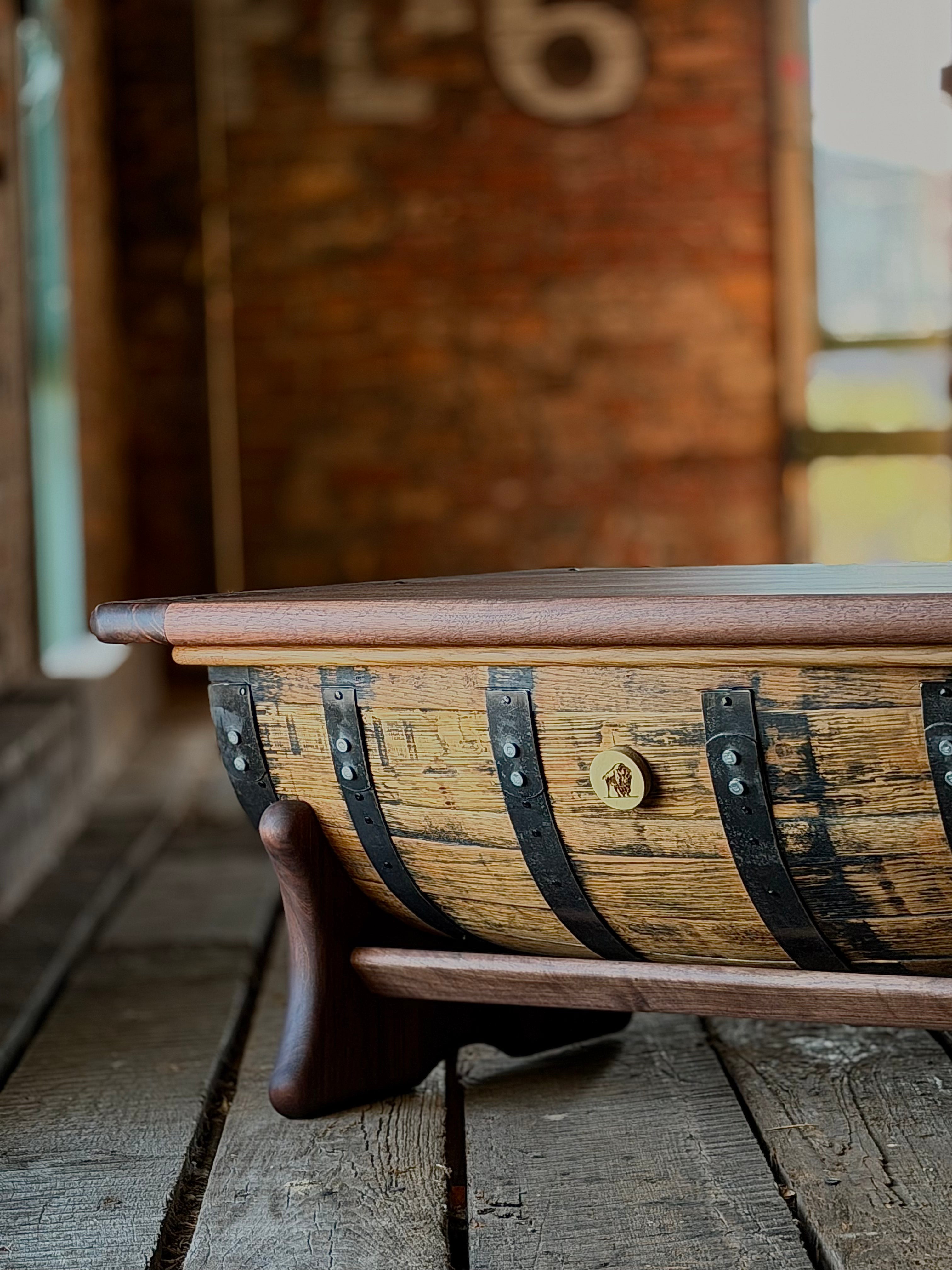 Handcrafted Buffalo Trace Whiskey Barrel Coffee Table