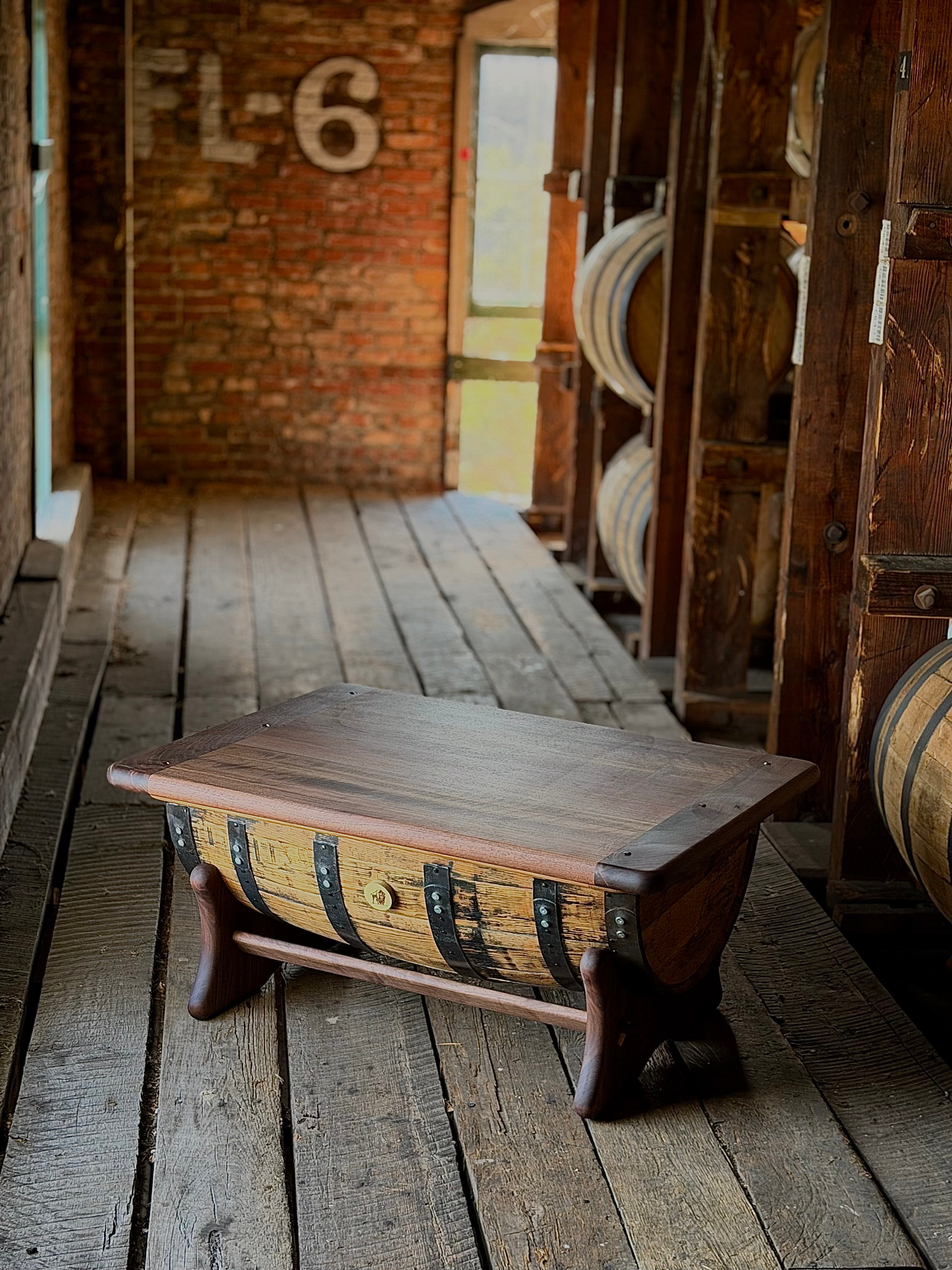 Handcrafted Buffalo Trace Whiskey Barrel Coffee Table