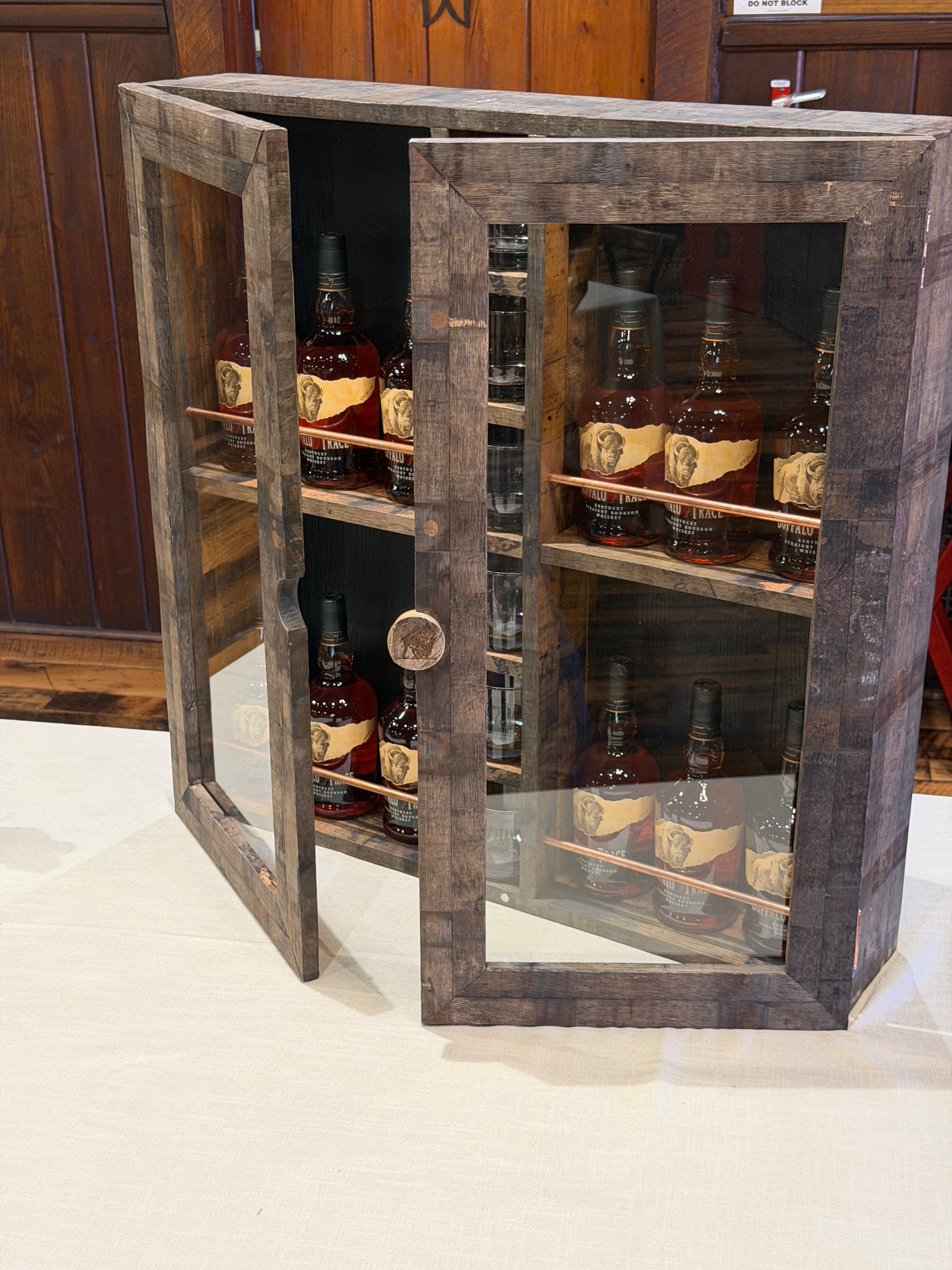 Handcrafted Weller Millennium Whiskey Barrel Cabinet Raffle