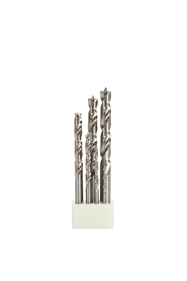 KM Tools Negative Rake Brad Point Drill Bit Set