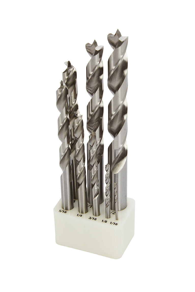 KM Tools Negative Rake Brad Point Drill Bit Set