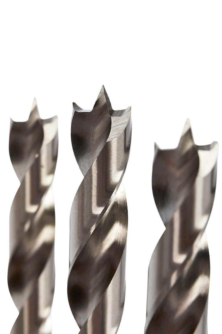 KM Tools Negative Rake Brad Point Drill Bit Set
