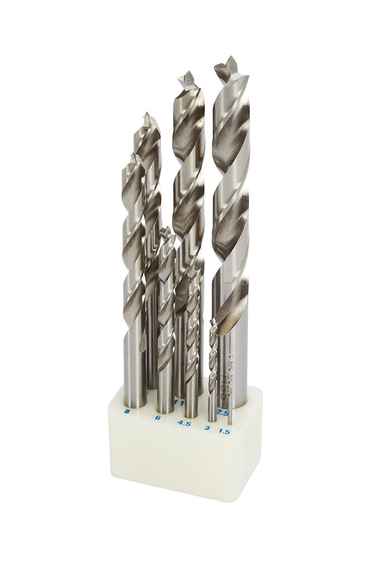 KM Tools Negative Rake Brad Point Drill Bit Set