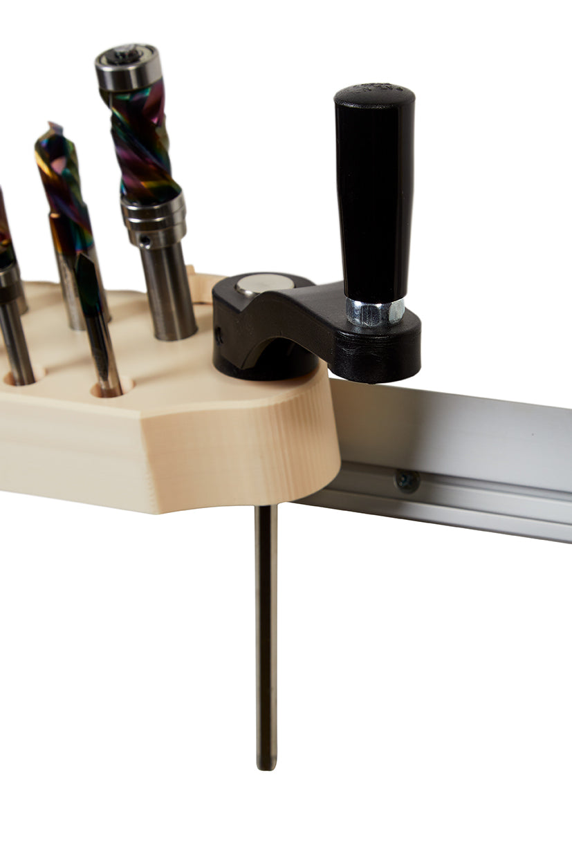 Universal Router Bit and Wrench Storage Tray
