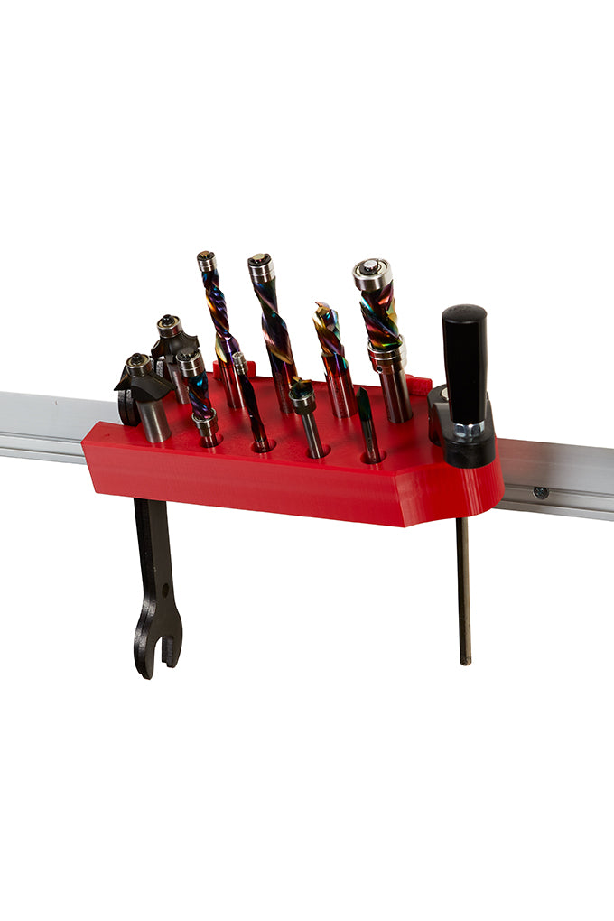Universal Router Bit and Wrench Storage Tray
