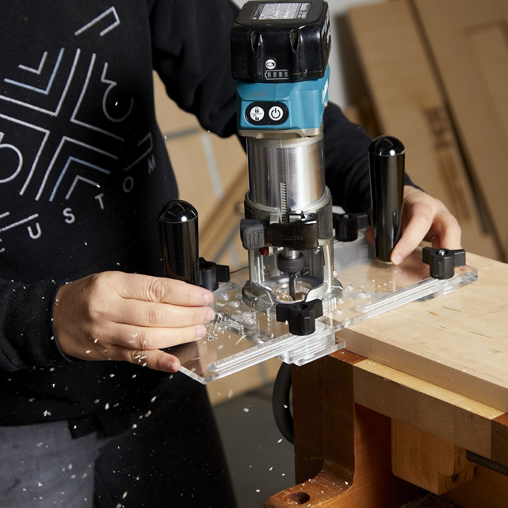 3X3 Custom 6-in-1 Universal Trim Router Jig + KM Tools Benchtop Router Table Bundle