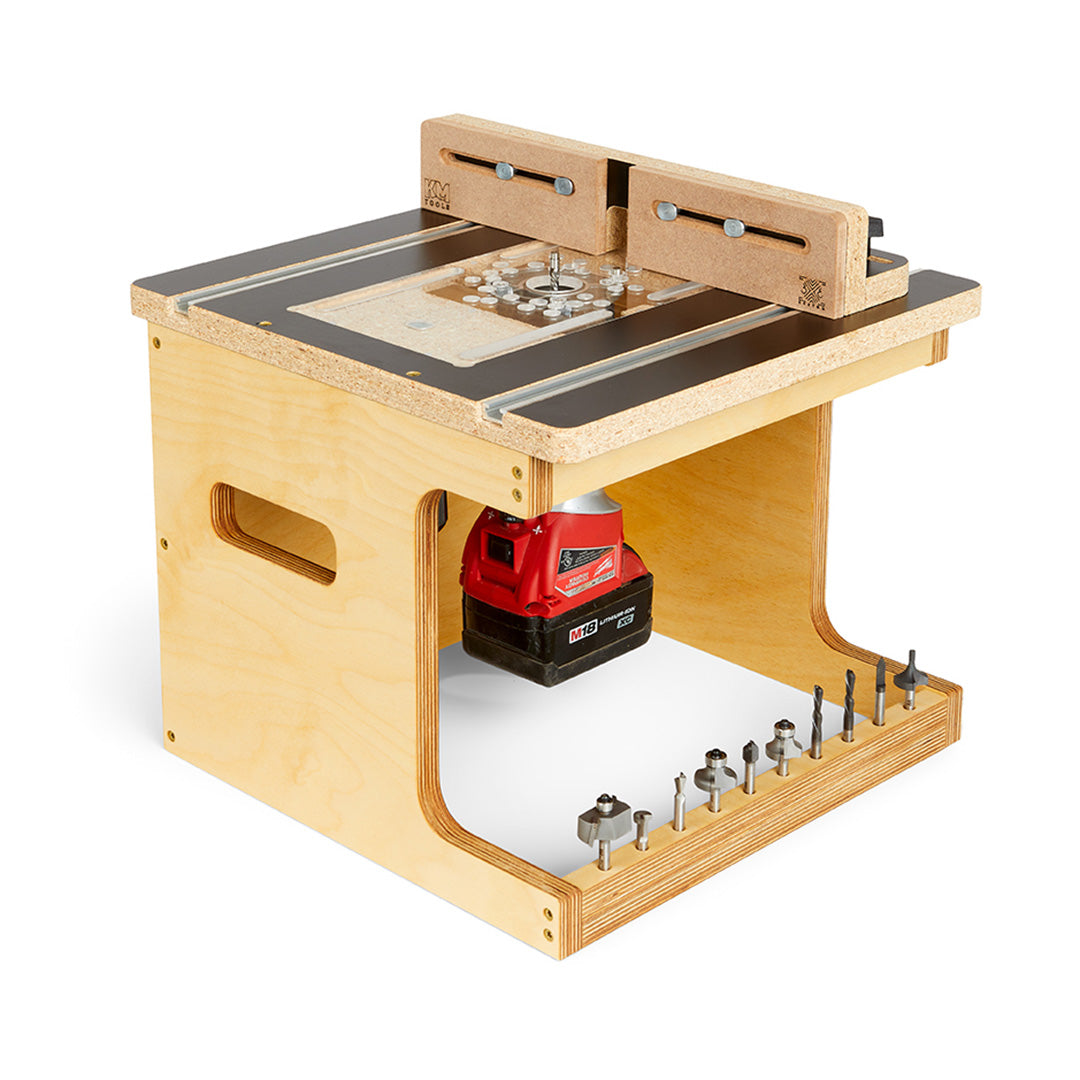 KM Tools Benchtop Router Table for 3x3 Custom Trim Router Jig