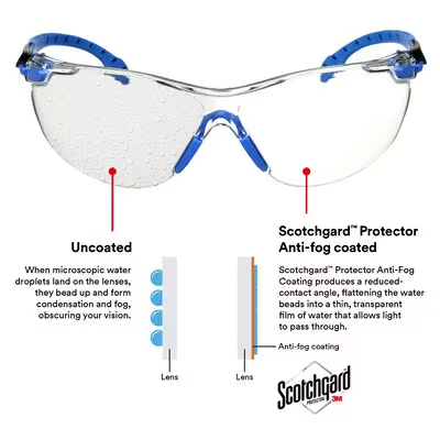 3M NO FOG Solus 1000-Series Safety Glasses with Scotchgard Anti-fog Coating