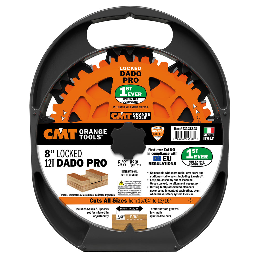 CMT Orange Tools Locking Precision Dado Blade Set 8" X T12 FTG+ATB