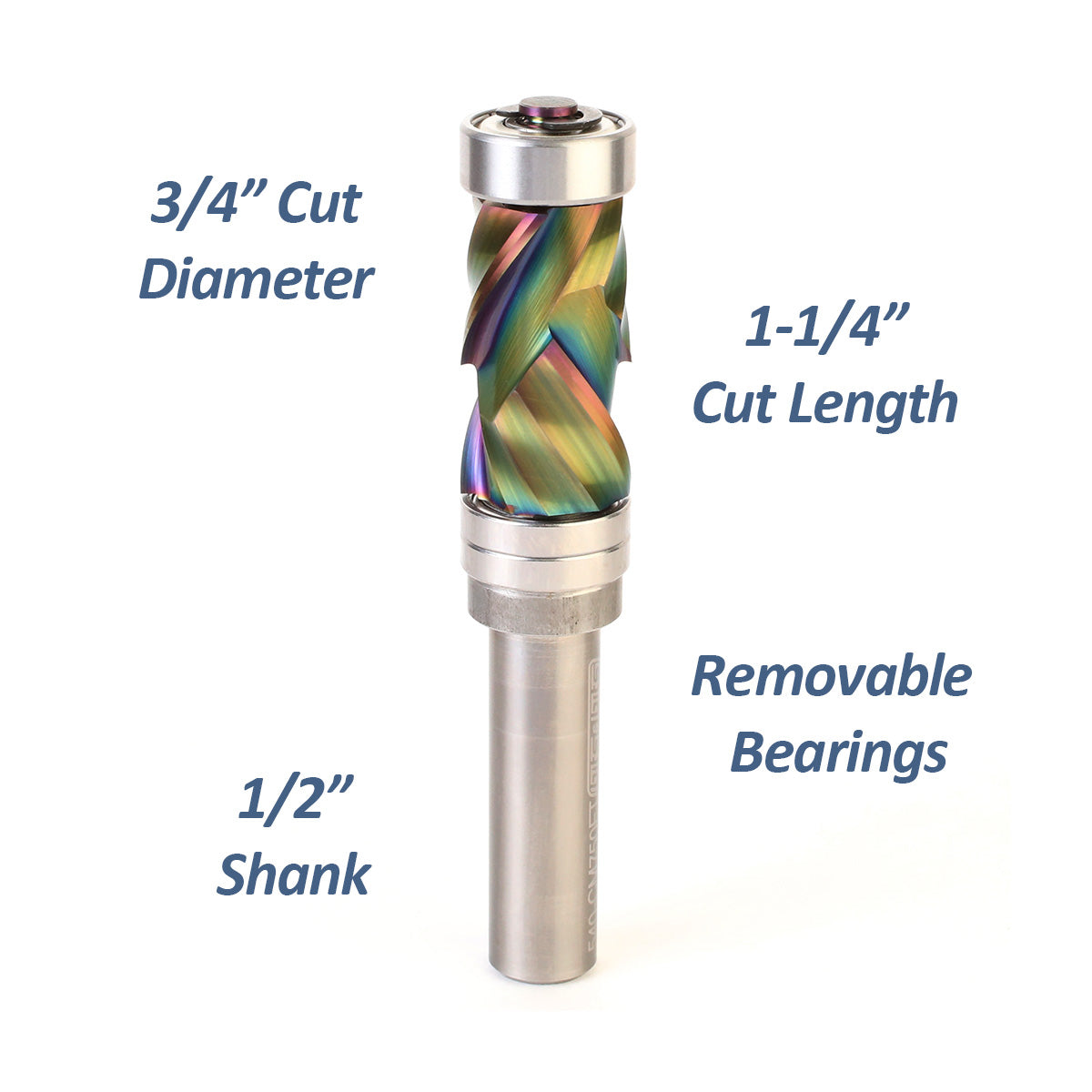 3/4″ Compression Flush Trim Router Bit - 1/2″ Shank *AstraHP Coated*