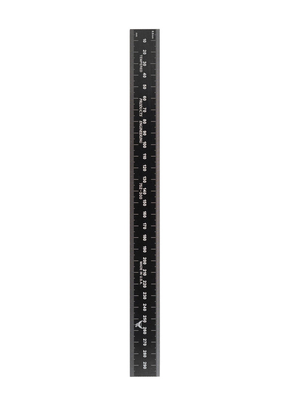 PEC 300mm Rigid Black Chrome Rule