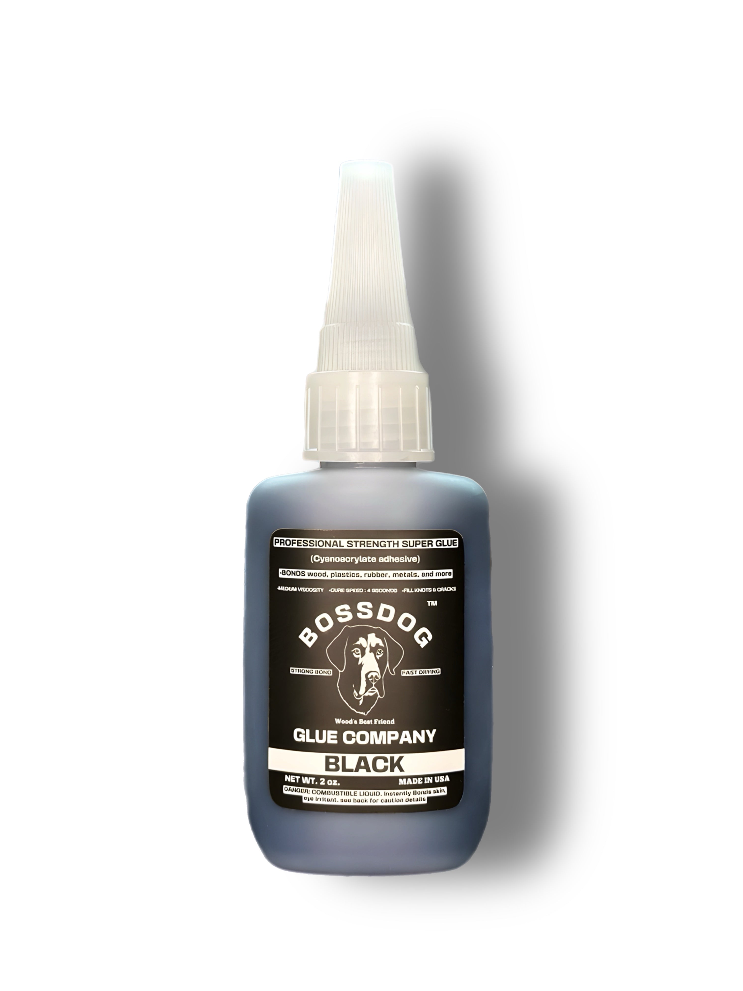 Bossdog Professional Strength Black Medium Super Glue (2oz)