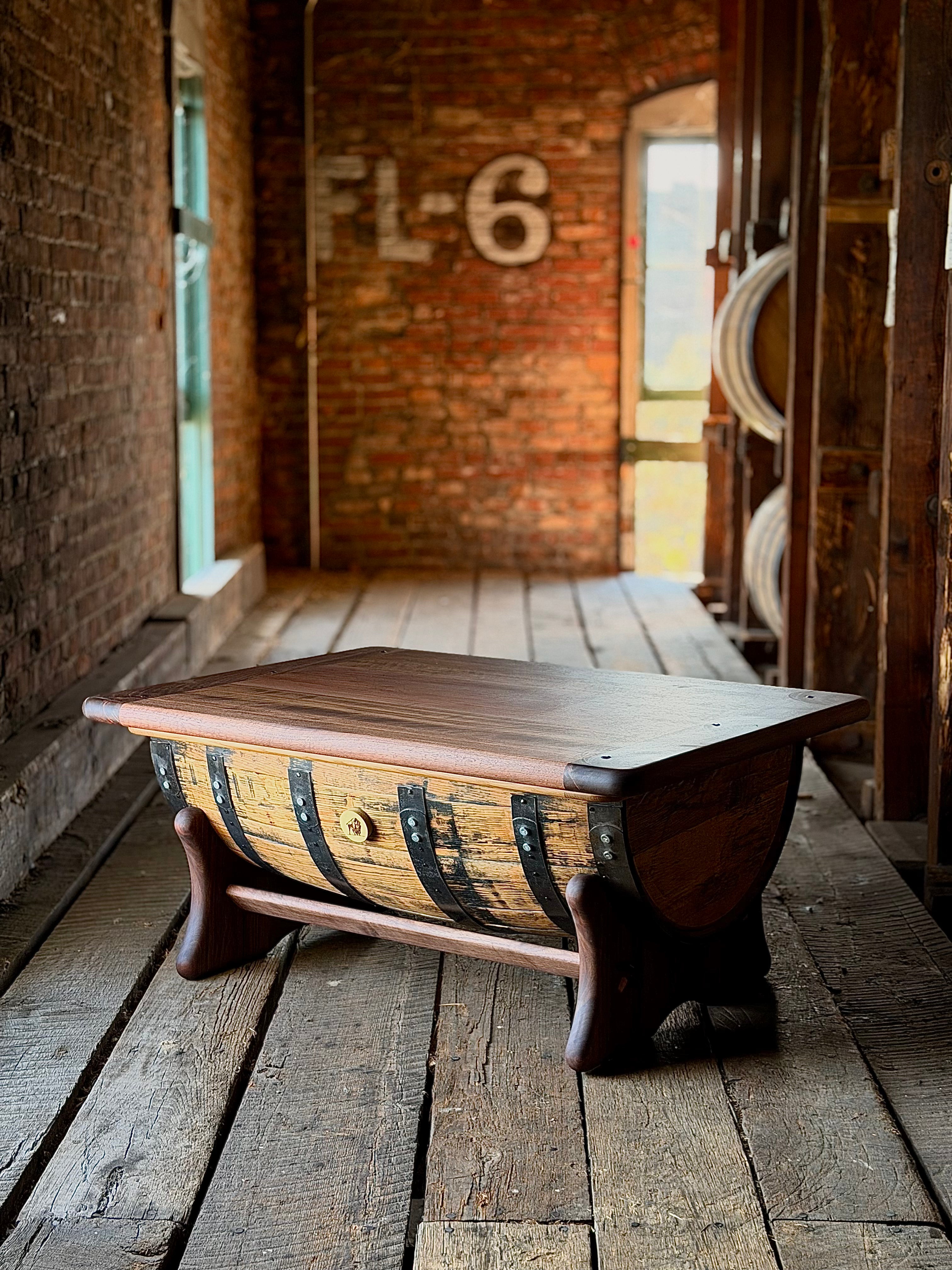 Handcrafted Buffalo Trace Whiskey Barrel Coffee Table