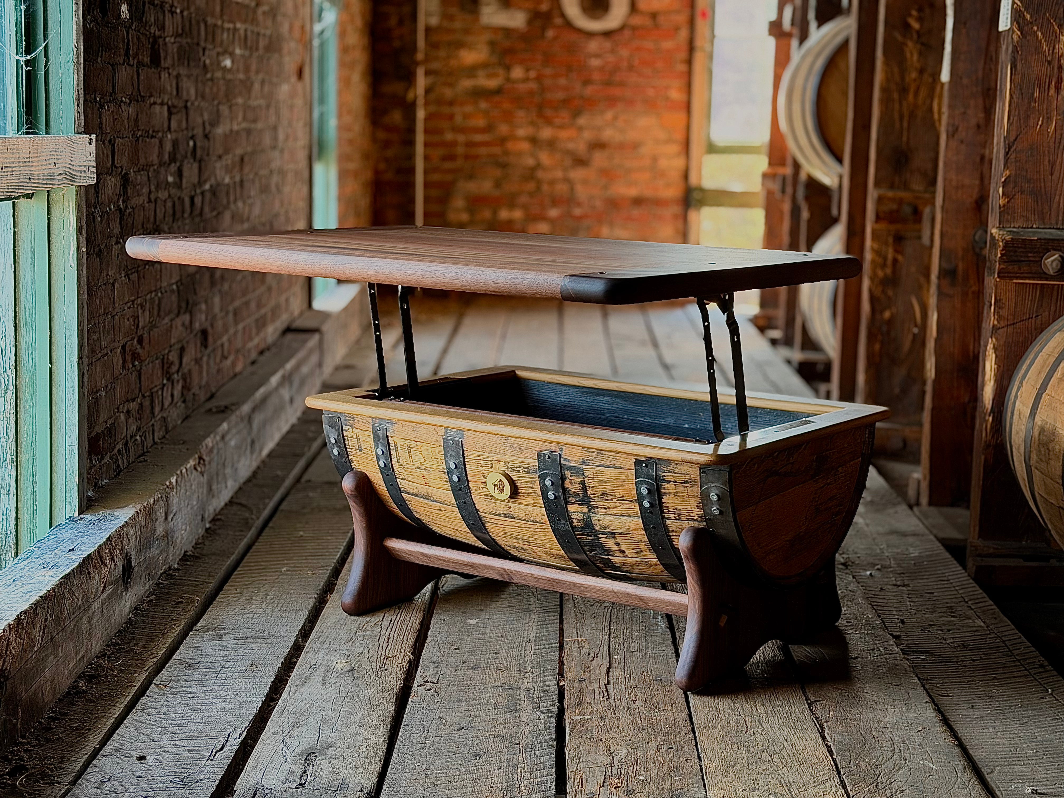 Handcrafted Buffalo Trace Whiskey Barrel Coffee Table