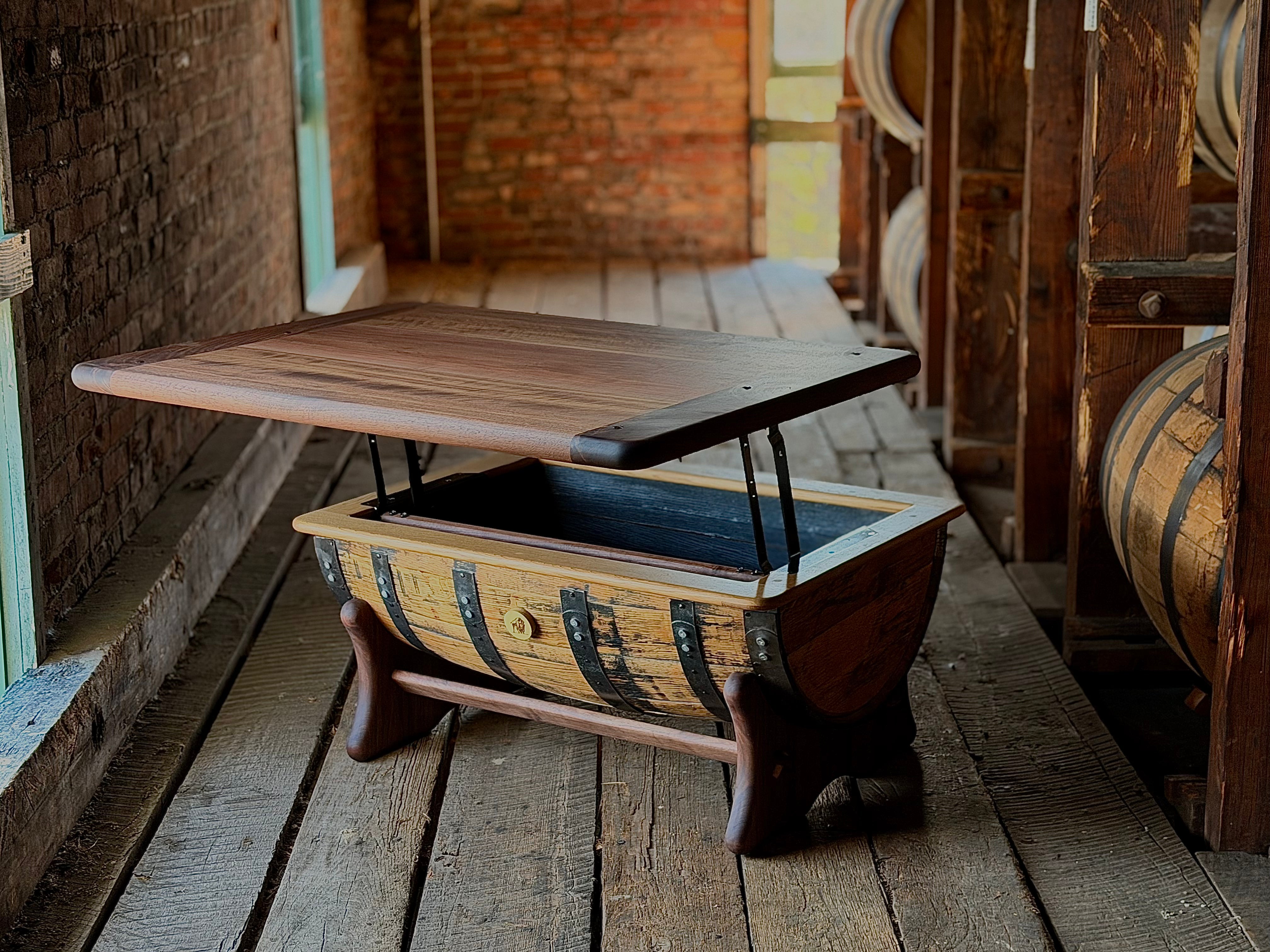 Handcrafted Buffalo Trace Whiskey Barrel Coffee Table