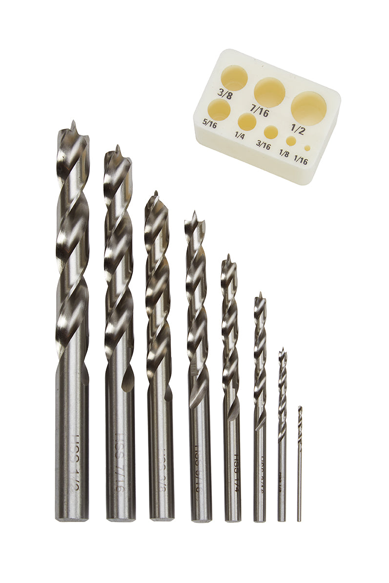 KM Tools Negative Rake Brad Point Drill Bit Set