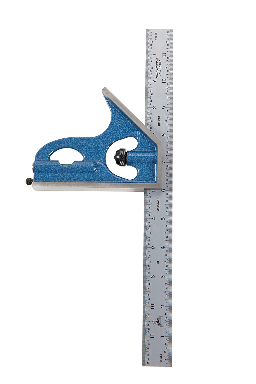 PEC 12" 4R 4-Piece Combination Square w/ Reversible Protractor