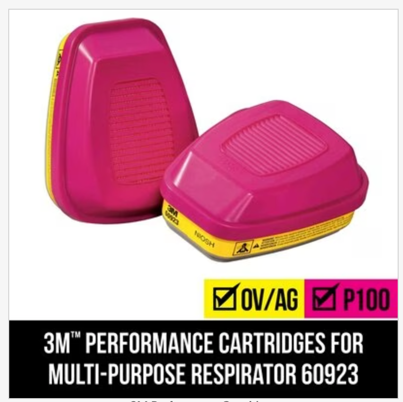 3M Replacement Cartridges for Multi-Purpose Respirator (Set of 2)