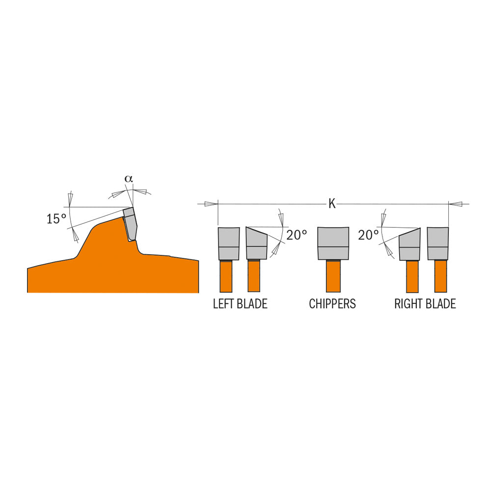 CMT Orange Precision Dado Blade Set 8" x T24 FTG+ATB