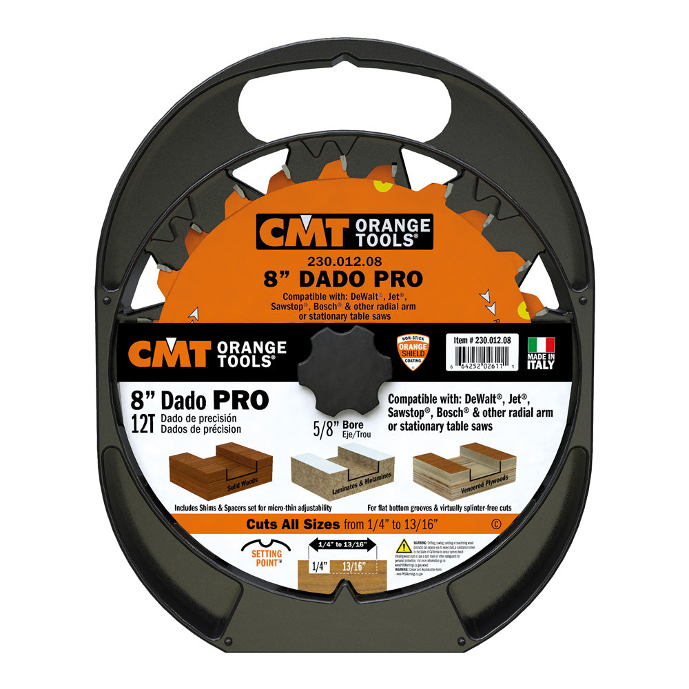 CMT Orange Precision Dado Blade Set 8" x T12 FTG+ATB