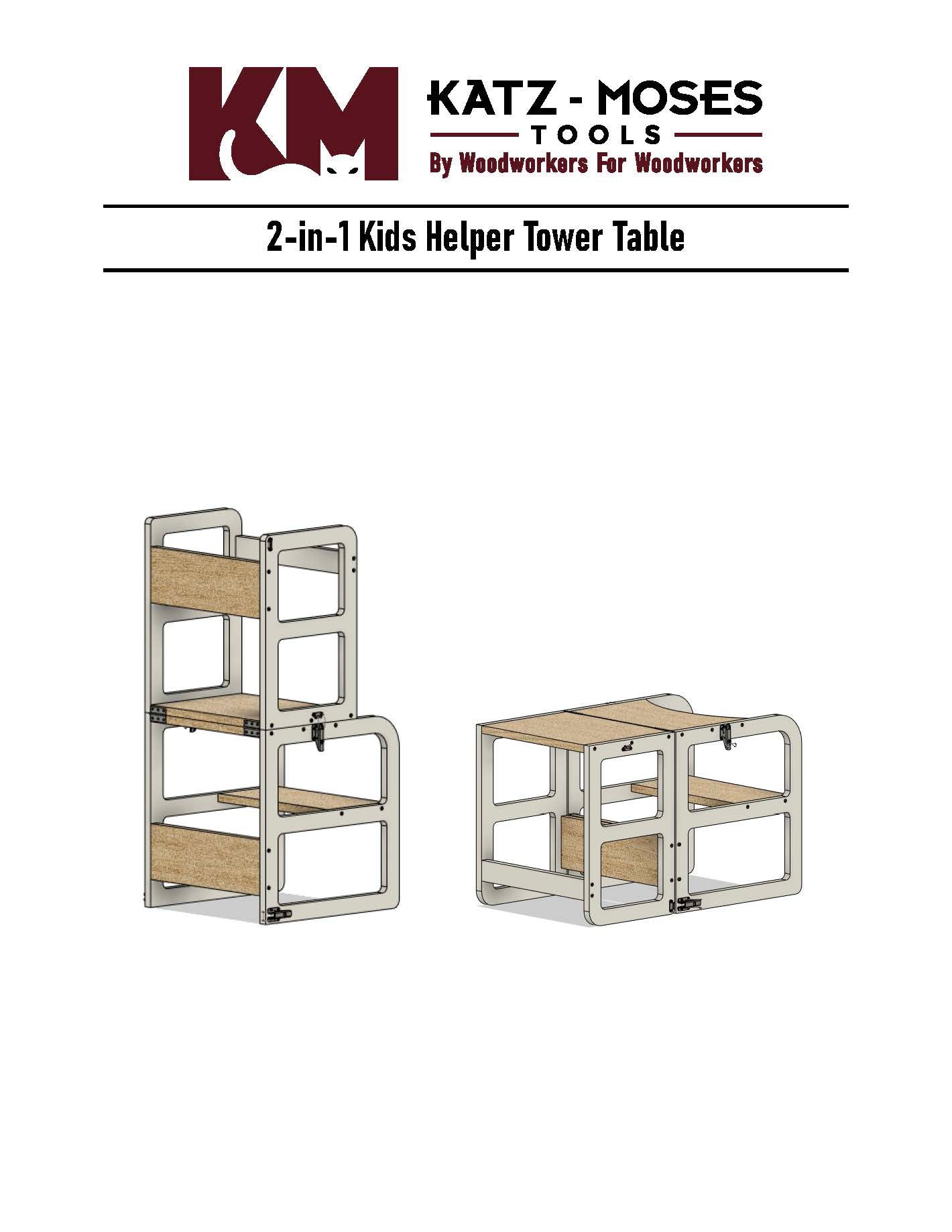 2-in-1 Kid's Helper Stool Templates with Full Build Plans