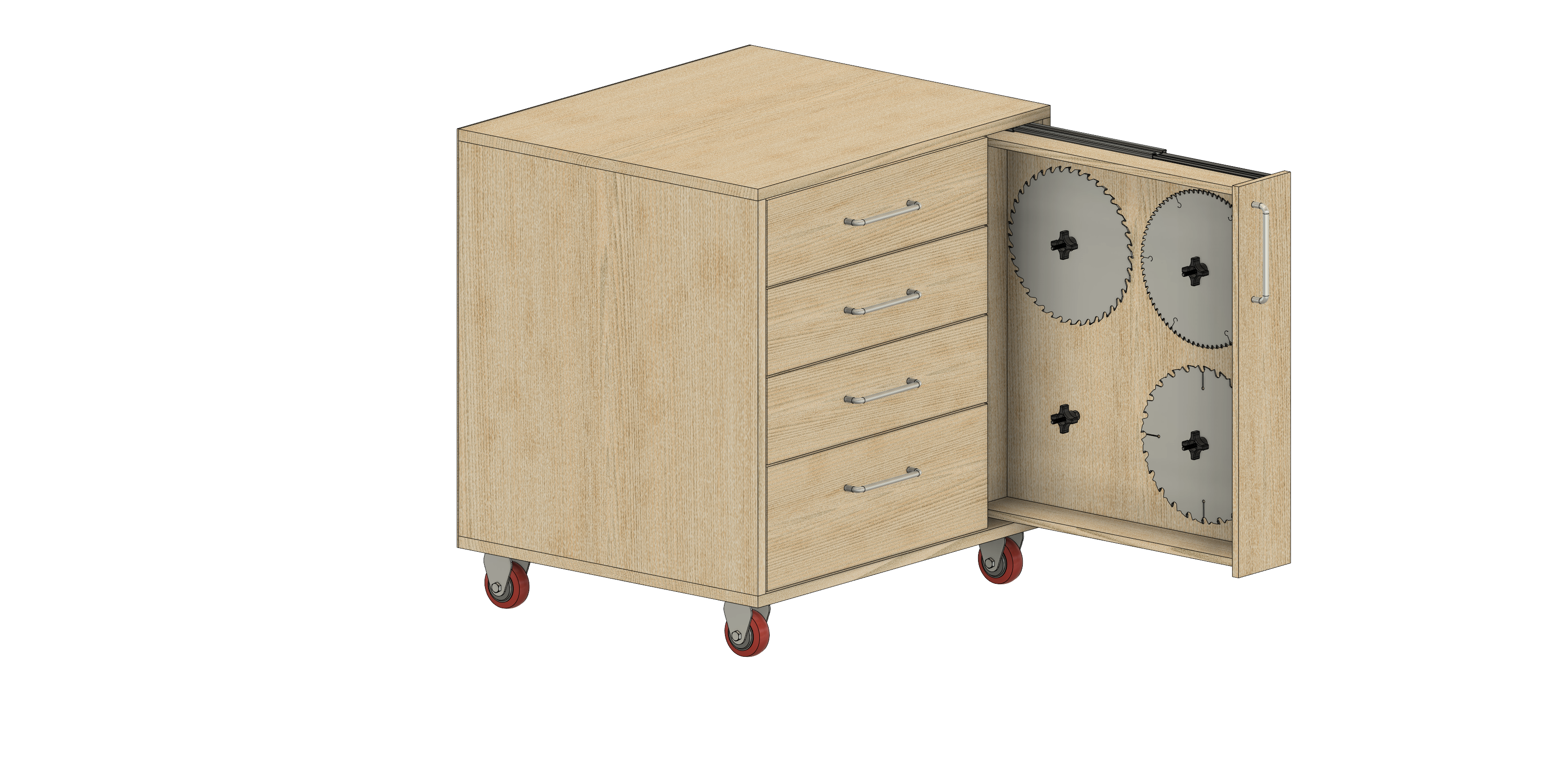 Under Table Saw Storage Cabinet Plans