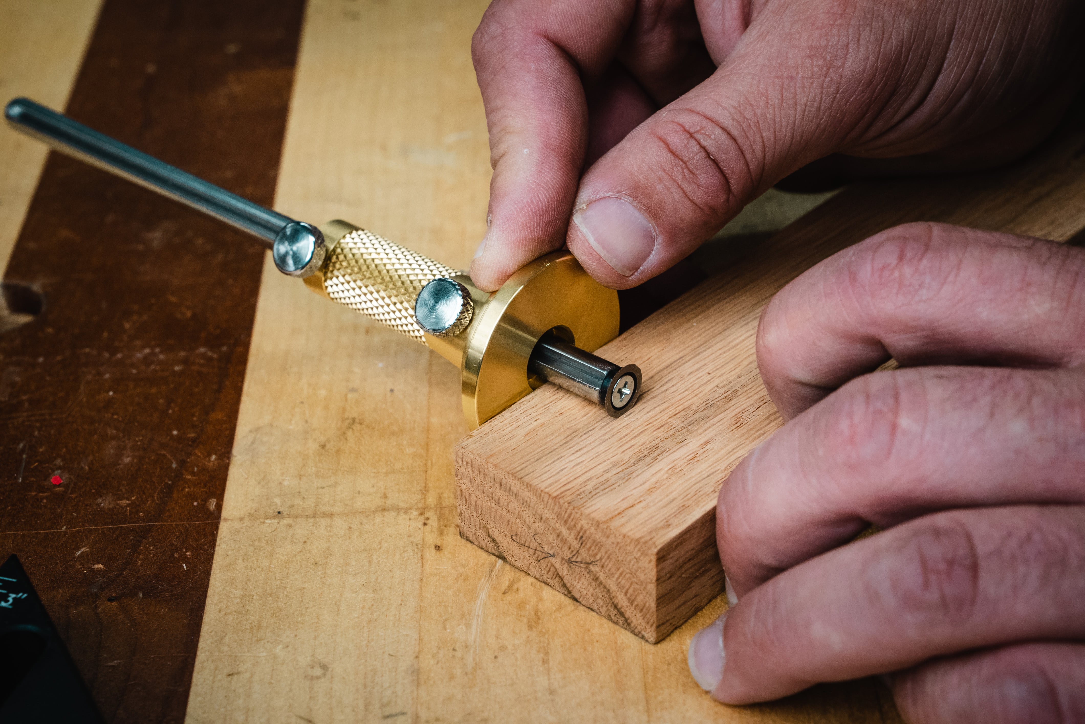 Brass Marking Gauge with Micro-Adjust and Imperial/Metric Markings