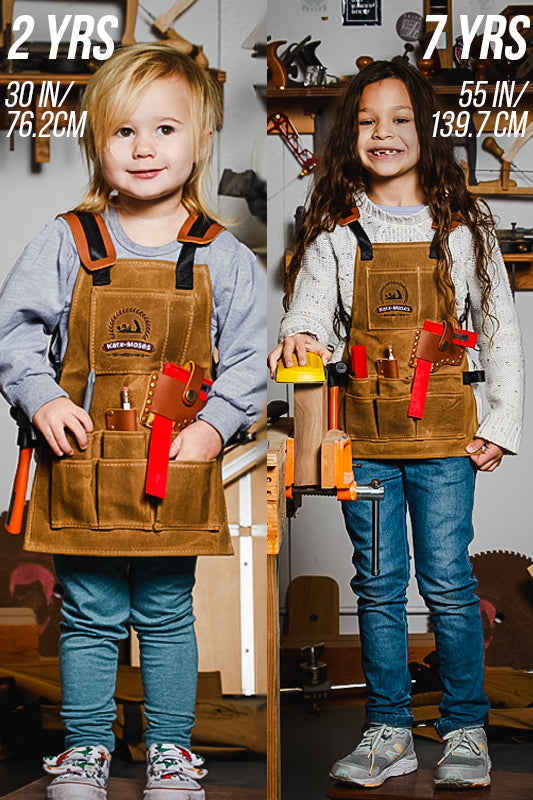 The Katz-Moses 20oz Waxed Canvas Tool Apron (CHILD/KID SIZE up to age 9)