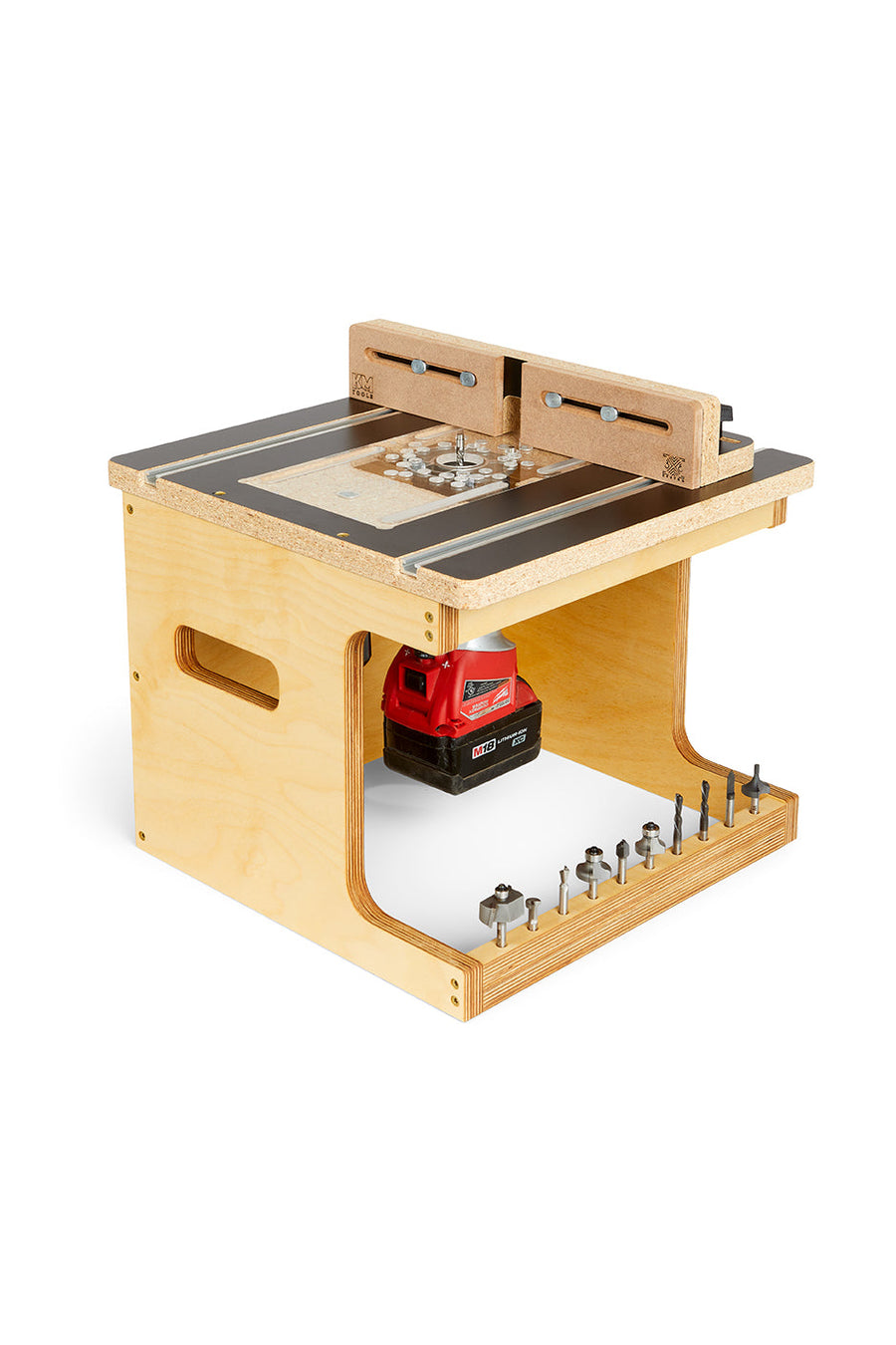 Trim Pro Router Table 3X3 Custom 6-in-1 Universal Trim Router Jig + KM Tools Benchtop Router