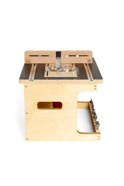 Trim Router Stand 3X3 Custom 6-in-1 Universal Trim Router Jig + KM Tools Benchtop Router