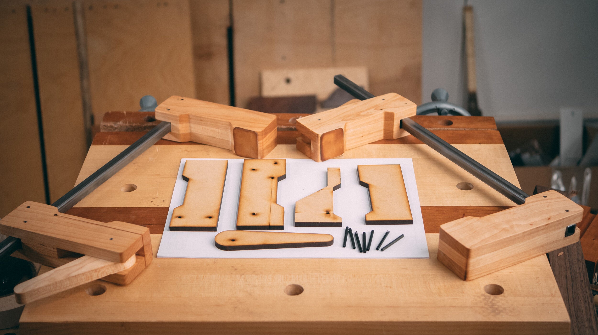 Wooden Clamp MDF Templates with Hardware
