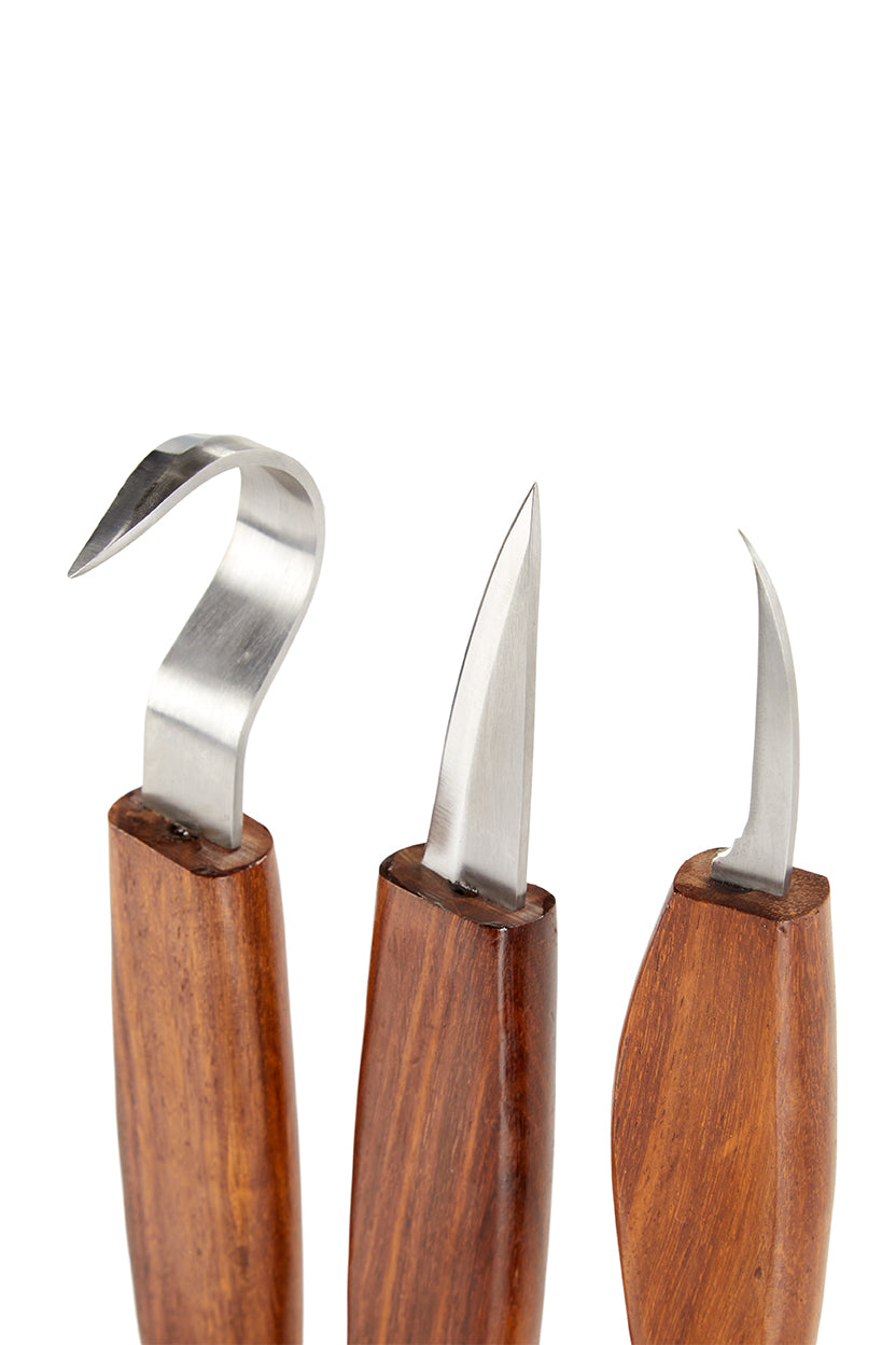 3 Piece Carving Knife Set with Leather Roll