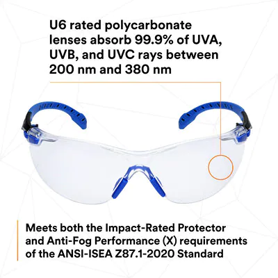 3M NO FOG Solus 1000-Series Safety Glasses with Scotchgard Anti-fog Coating