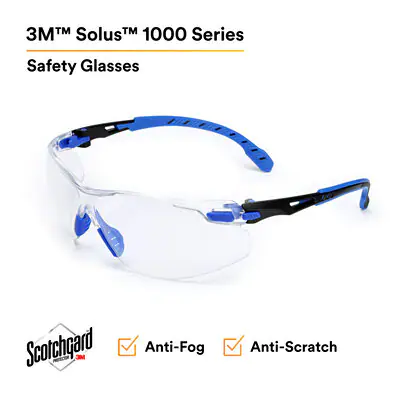 3M Solus 1000-Series Anti-Fog Clear Safety Glasses